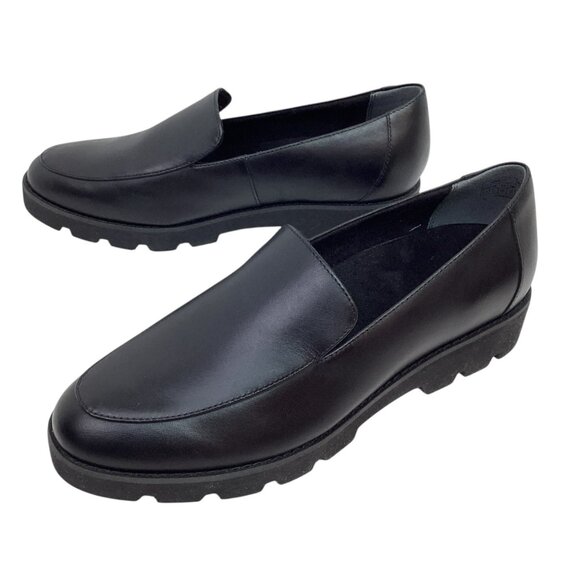 Vionic Kensley Womens 8.5 Black Leather Loafers Comfortable Slip-On NWOT - Picture 1 of 9